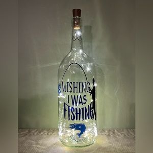 Decorated Wine Bottles, Home Decor, Fishing
